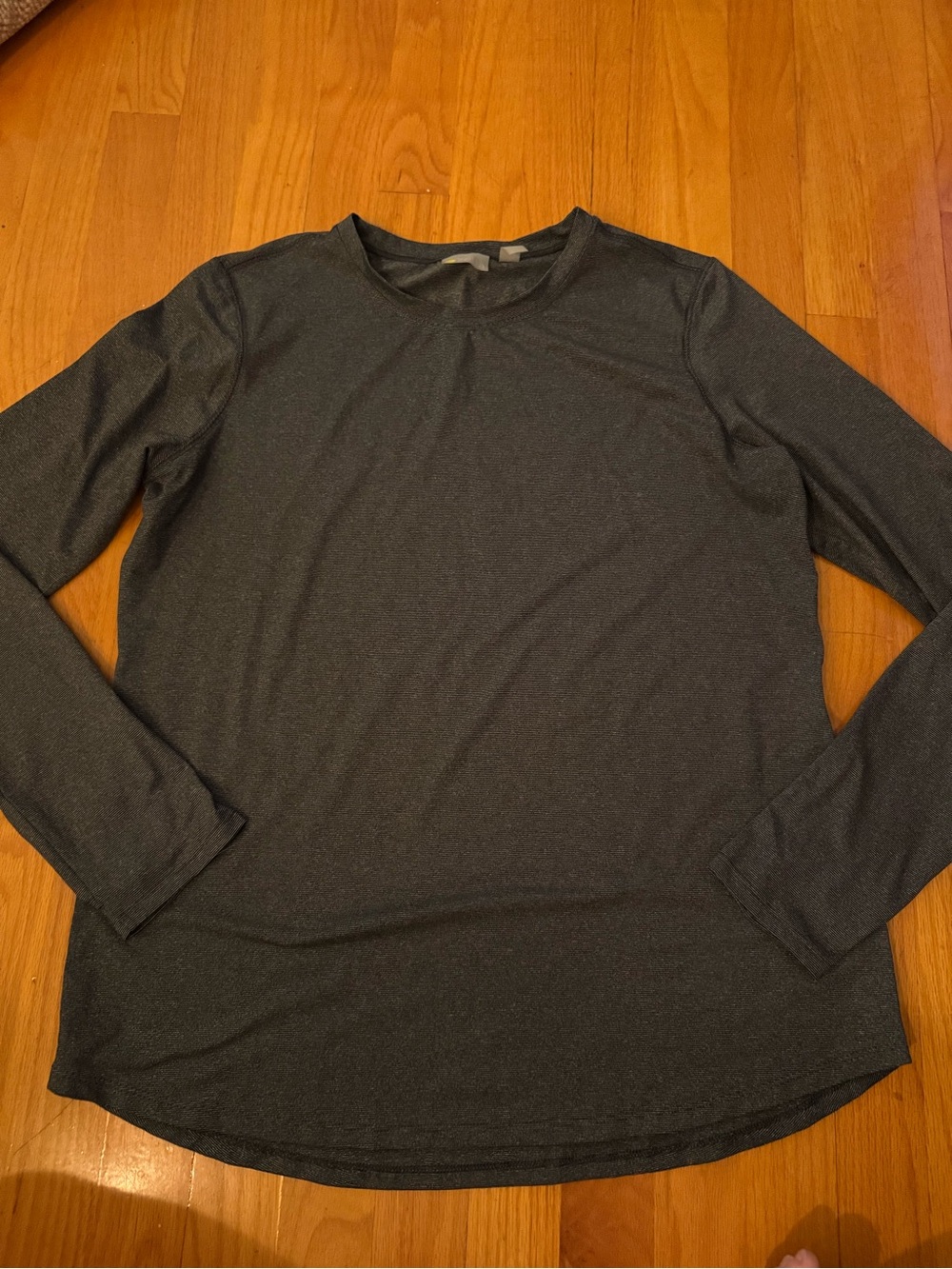 Zella Women's Long-Sleeve Crew Tee in Dark Charcoal